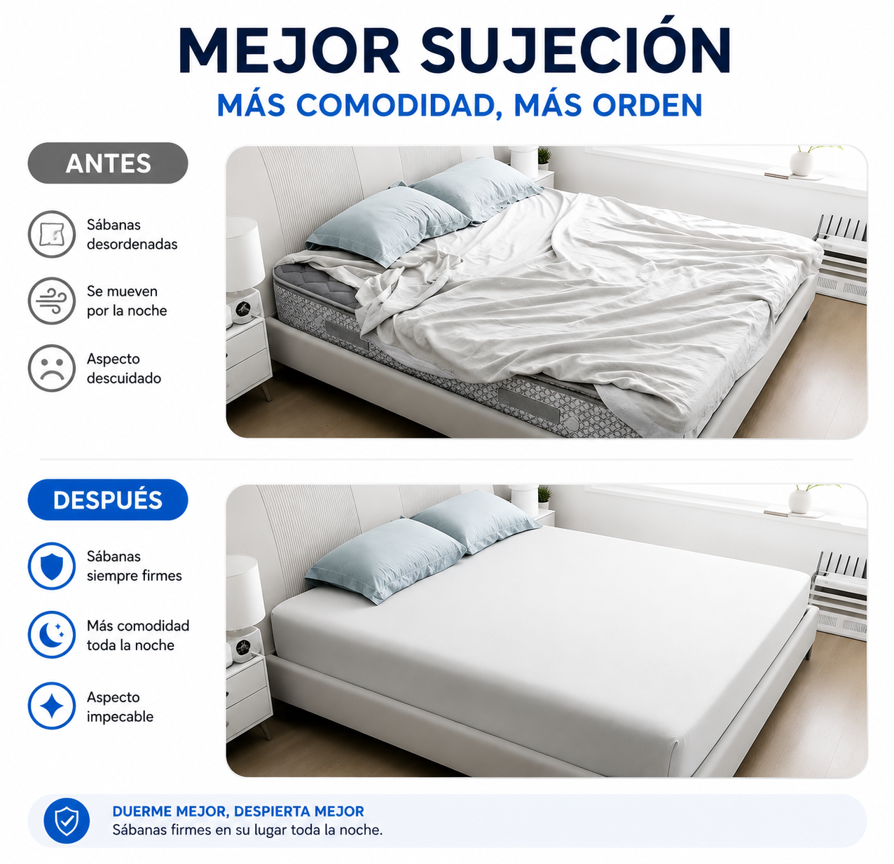 SheetGrip Pro – Fijador Antideslizante de Sábanas