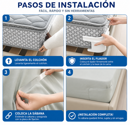 SheetGrip Pro – Fijador Antideslizante de Sábanas